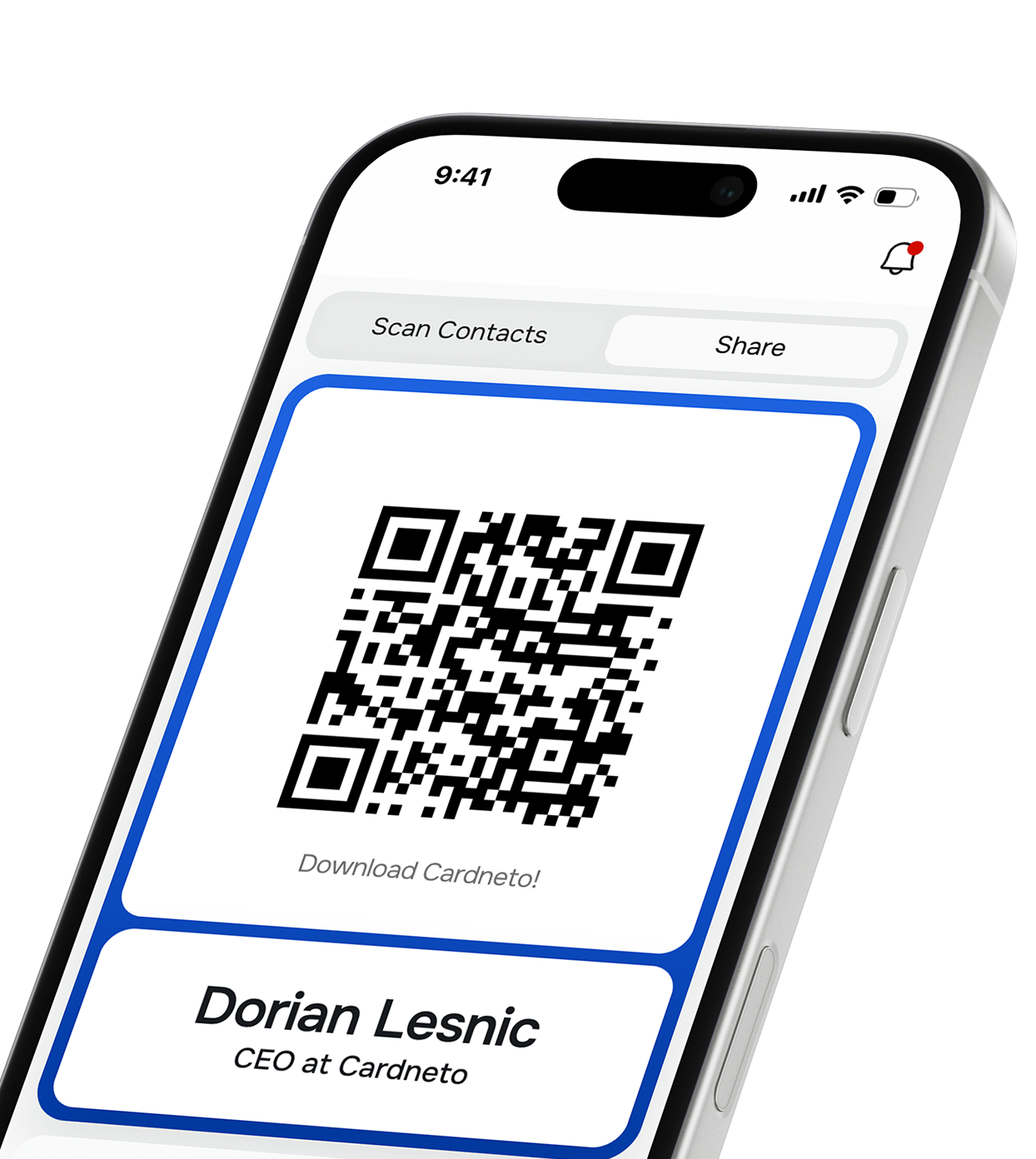 Contact exchange via QR code